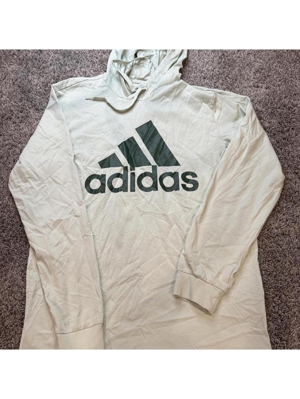 Adidas Men's Medium Light Cream Hoodie Sweatshirt